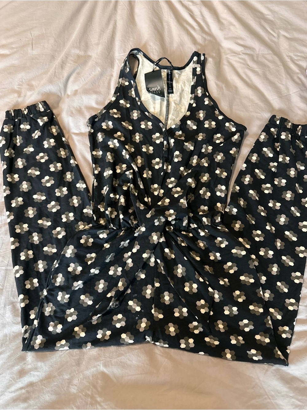 NWT | Smash + Tess Black Floral Tie-Front Jumpsuit